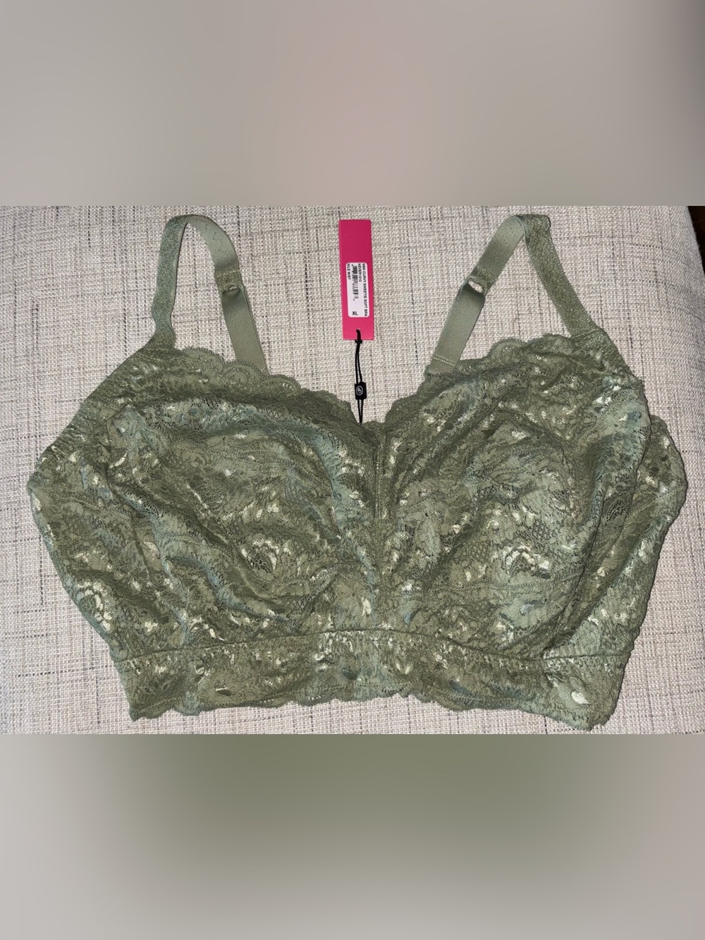 Cosabella Never Say Never Curvy Sweetie Bralette in Nile Mist Sz XL 38DD—40G NWT